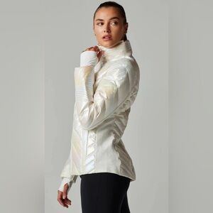 Blanc Noir Breakthrough puffer jacket. White Pearl Iridescent. Hidden hood! SM🦋